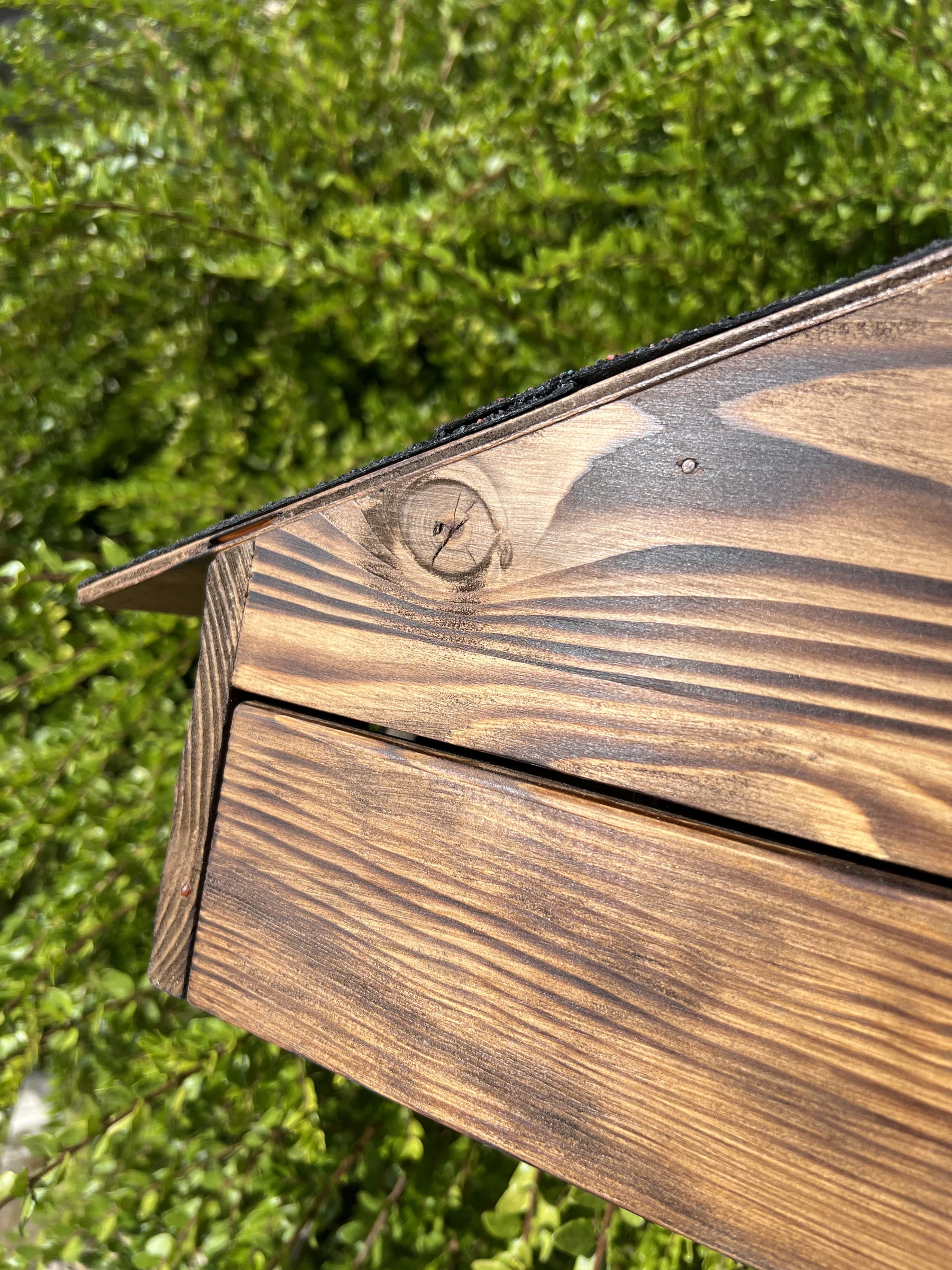 🪺 Nichoir oiseaux 3 compartiments fait main en bois avec toit bitumé – photo 9